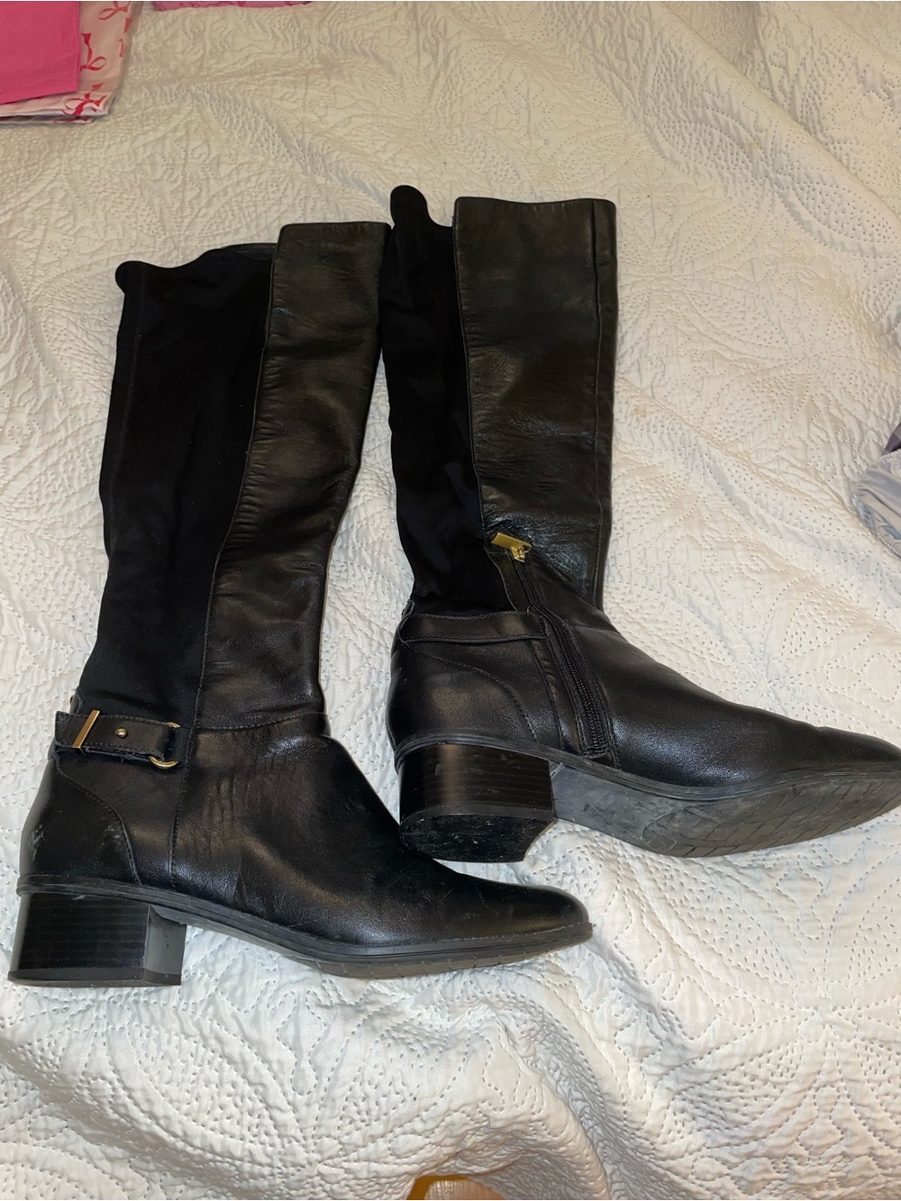 White House Black Market Black Over-the-Knee Leather Boots